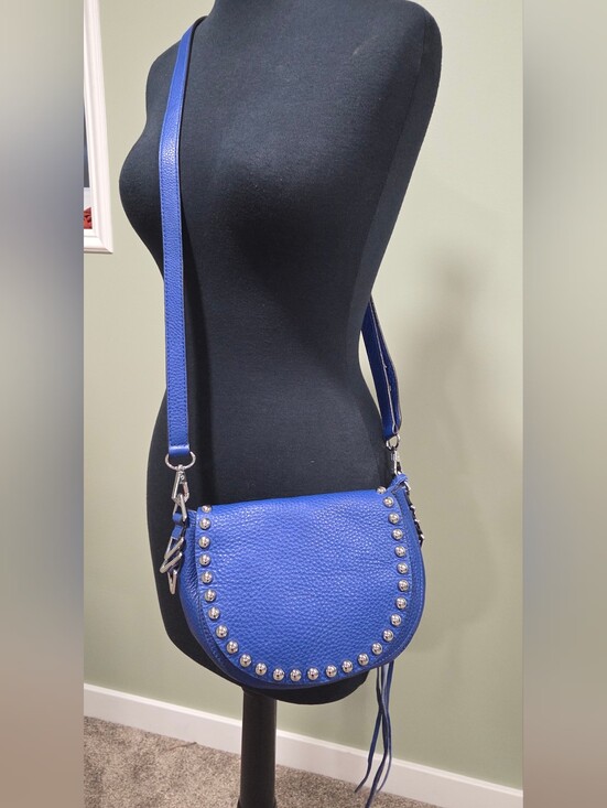 Rebecca Minkoff Handbags - Rebecca Minkoff Royal Blue Pebbled Leather Unli Ed Saddle Bag.